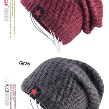 Solid color Winter hats for men