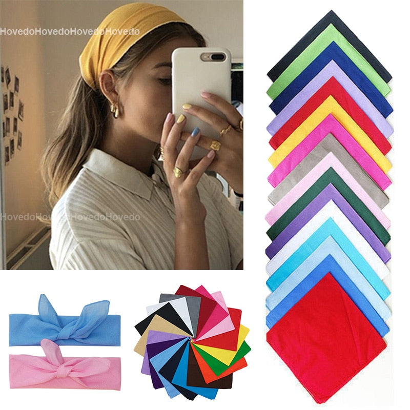 Solid Color Bandana Multi Functional Square