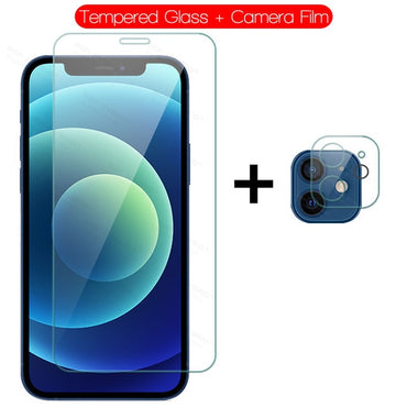 3in1 Camera Glass Case For iPhone 12 mini 11 Pro Max