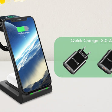 3 in 1 Wireless Charger Stand For iPhone & Samsung