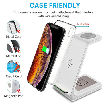 3 in 1 Wireless Charger Stand For iPhone & Samsung