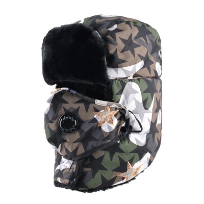 Camouflage hat men bomber hats winter cap masks
